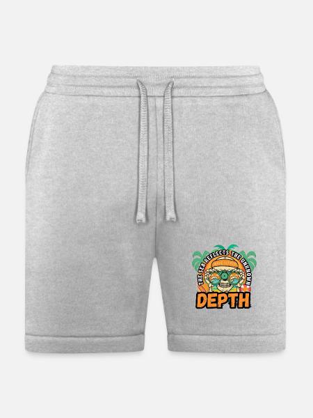 Depth Wave Seeker Skull - Bella + Canvas Unisex Short - heather gray