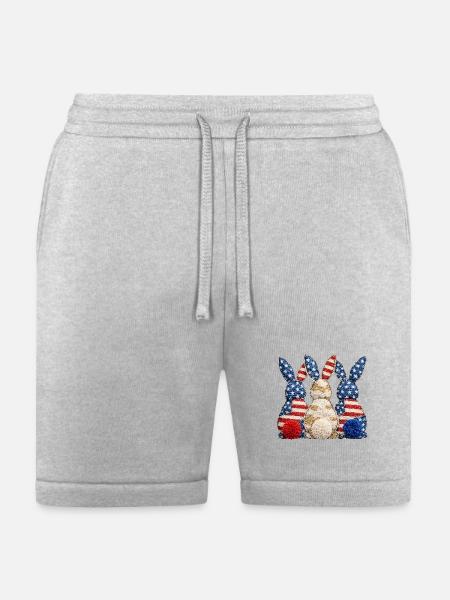 Patriotic Bunny Trio - Bella + Canvas Unisex Short - heather gray