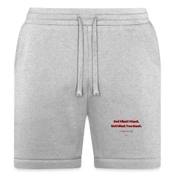 Get What I Want: Bold Red Quote - Bella + Canvas Unisex Short - heather gray - Front