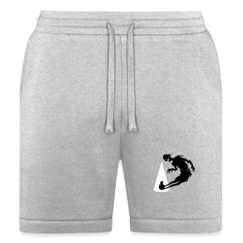Cone Silhouette with Leaning Figure - Bella + Canvas Unisex Short - heather gray - Front
