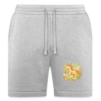 Pony Daisy Checkered Dream - Bella + Canvas Unisex Short - heather gray - Front