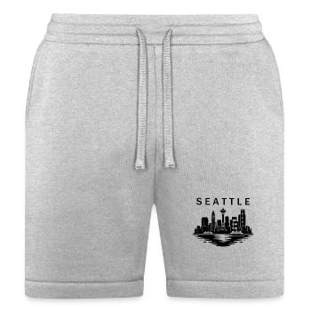 Seattle Washington Skyline Silhouette - Bella + Canvas Unisex Short - heather gray - Front