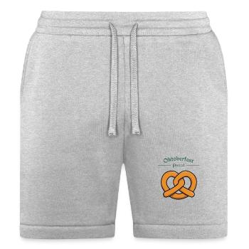 Oktoberfest German Pretzel Typography Art - Bella + Canvas Unisex Short - heather gray - Front