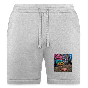 Vibrant Graffiti Bunny Street Art - Bella + Canvas Unisex Short - heather gray - Front