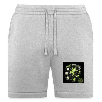 Origami Jumping Frog Streetwear Neon Green Design - Bella + Canvas Unisex Short - heather gray - Front