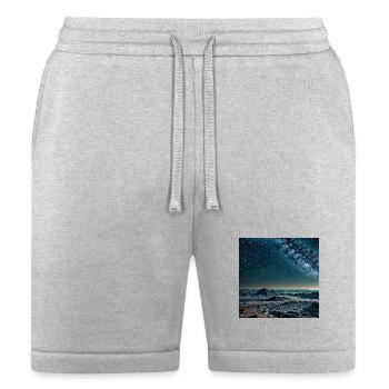 Milky Way Over Alpine Peaks - Bella + Canvas Unisex Short - heather gray - Front