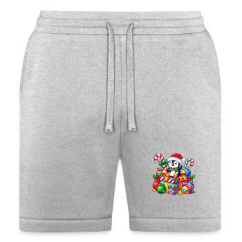 Penguin Santa on Colorful Gift - Bella + Canvas Unisex Short - heather gray - Front
