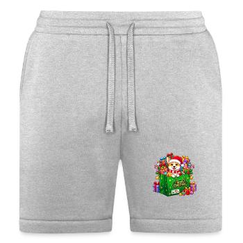 Corgi in Gift Bag Christmas - Bella + Canvas Unisex Short - heather gray - Front
