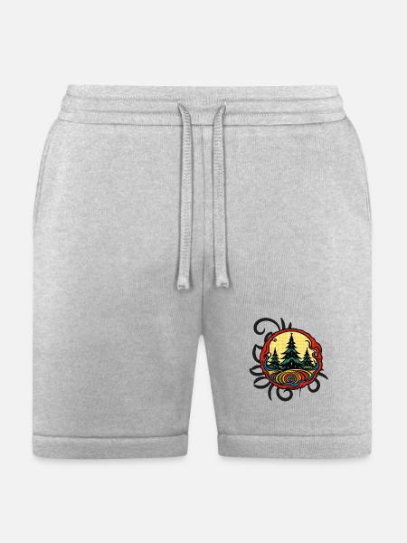 Forest Summit Badge Sunset - Bella + Canvas Unisex Short - heather gray