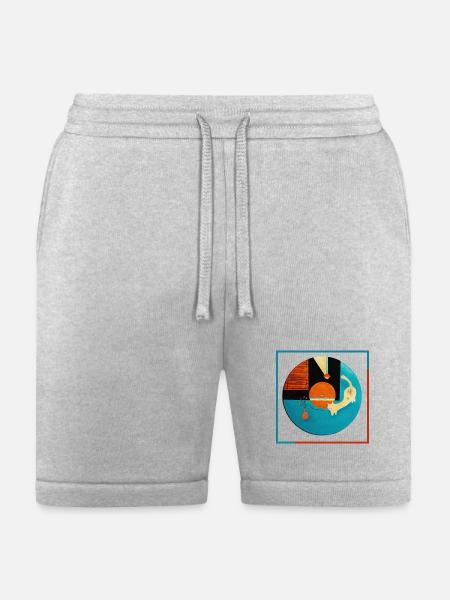 Abstract Cat Orbit Circle - Bella + Canvas Unisex Short - heather gray