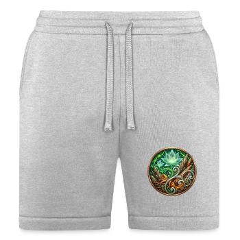 Verdant Arc: Mystic Cannabis Lotus Circle - Bella + Canvas Unisex Short - heather gray - Front