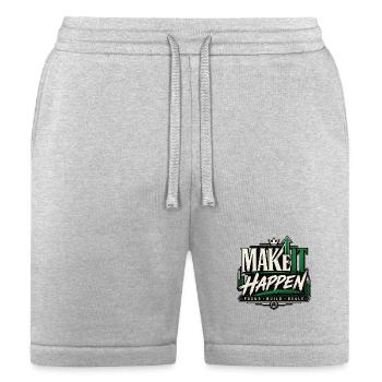 Make It Happen: Focus Build Scale Logo - Bella + Canvas Unisex Short - heather gray - Front
