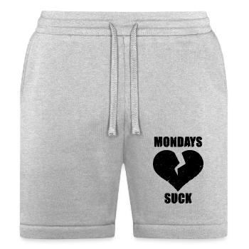 Monday s Suck Broken Heart - Bella + Canvas Unisex Short - heather gray - Front