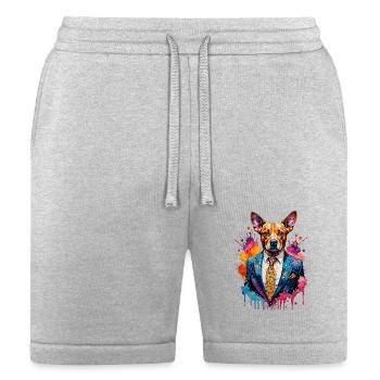 Dog in suit - Bella + Canvas Unisex Short - heather gray - Front