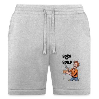 Born To Build: Funny Construction Worker Design - Bella + Canvas Unisex Short - heather gray - Front