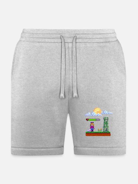 Pixel Heroine Art Design - Bella + Canvas Unisex Short - heather gray