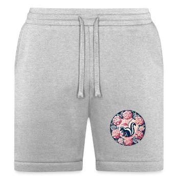 Hydrangea Circle Skunk Motif - Bella + Canvas Unisex Short - heather gray - Front