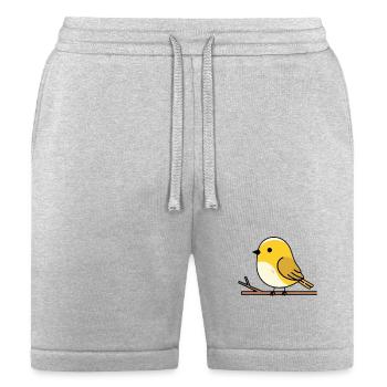 Adorable Yellow Bird on Branch Illustration - Bella + Canvas Unisex Short - heather gray - Front