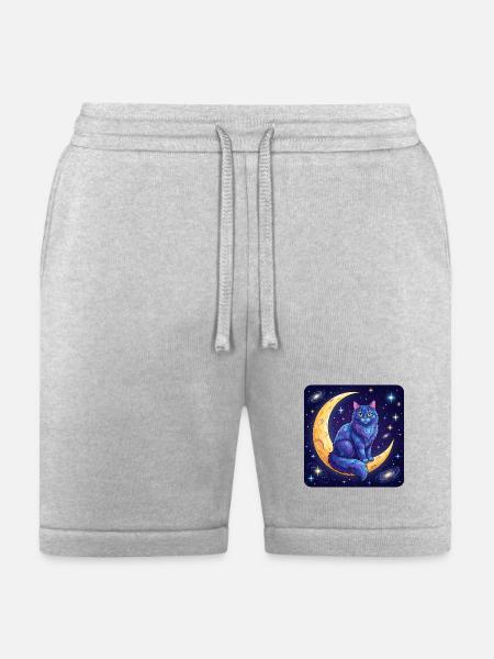 Blue Moon Cat in Space - Bella + Canvas Unisex Short - heather gray