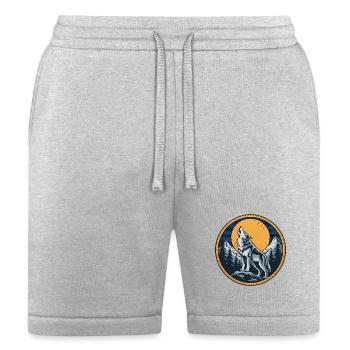Howling Wolf Mountain Emblem T-Shirt - Bella + Canvas Unisex Short - heather gray - Front