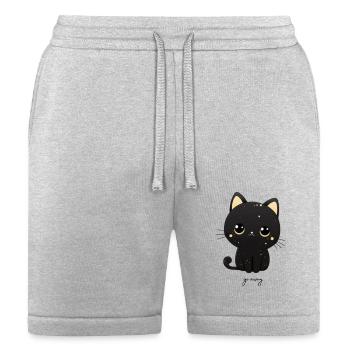 Black Cat Go Away - Bella + Canvas Unisex Short - heather gray - Front