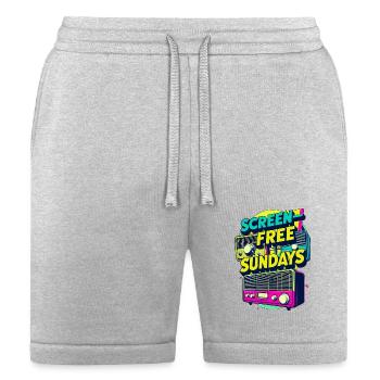 Retro Waves Screen-Free Sundays - Bella + Canvas Unisex Short - heather gray - Front