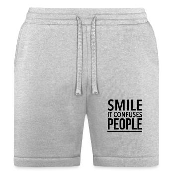 Smile it confuses people - Bella + Canvas Unisex Short - heather gray - Front