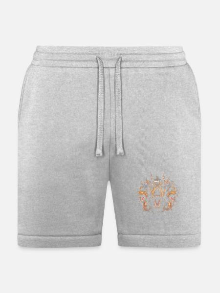 Triple-Headed Fiery Doberman - Bella + Canvas Unisex Short - heather gray