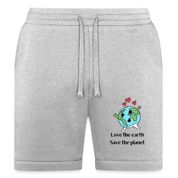 Love The Earth Save The Planet - Bella + Canvas Unisex Short - heather gray - Front