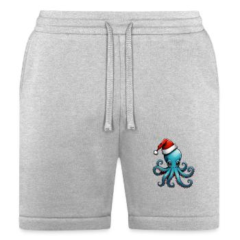 Octopus with Santa hat - Bella + Canvas Unisex Short - heather gray - Front