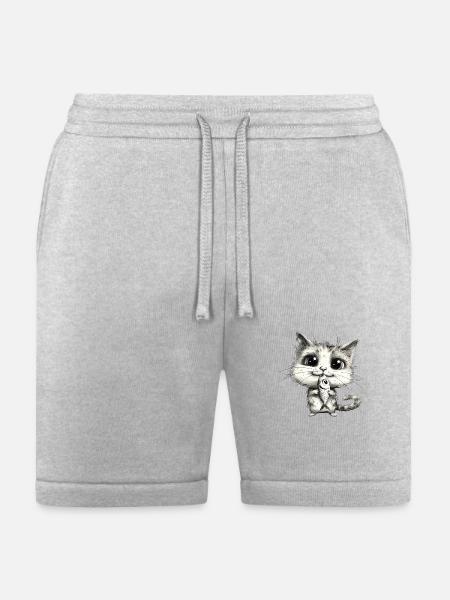 Funny Cat - Bella + Canvas Unisex Short - heather gray