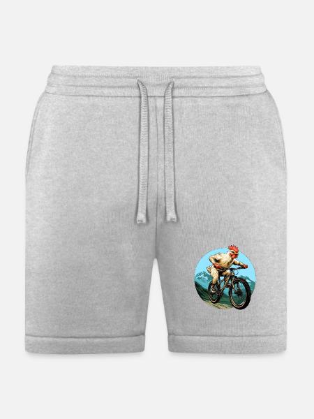 Chicken Bike - Mountainbike - Bella + Canvas Unisex Short - heather gray