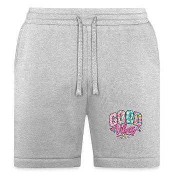 Floral Retro Sticker - Bella + Canvas Unisex Short - heather gray - Front