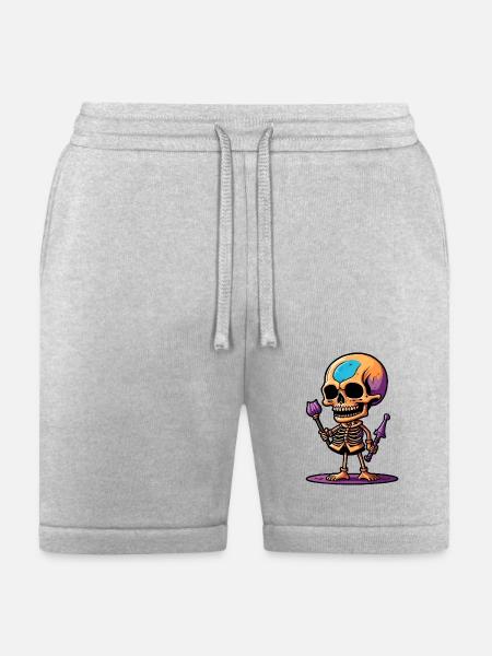 Skeleton clipart - Bella + Canvas Unisex Short - heather gray