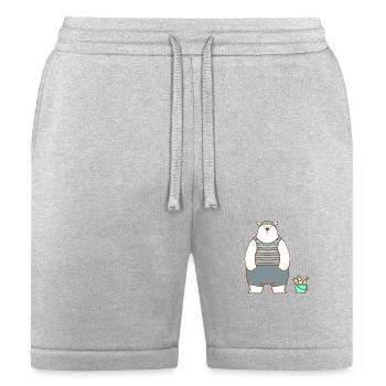 Polar bear in swim suit - Bella + Canvas Unisex Short - heather gray - Front