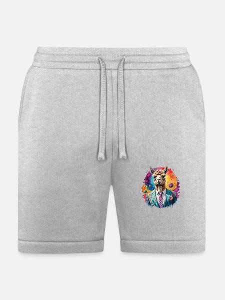 Alpaca in suit - Bella + Canvas Unisex Short - heather gray