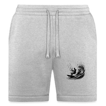 Kite Surfing Sport With Board - Surfing In The Sky - Bella + Canvas Unisex Short - heather gray - Front