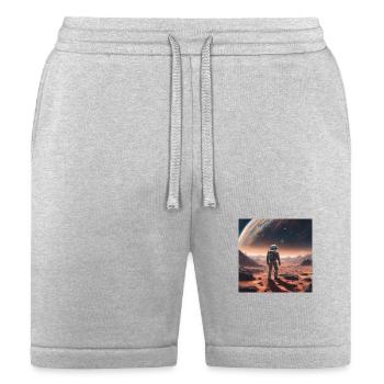 Astronaut Exploring a Distant Planet - Bella + Canvas Unisex Short - heather gray - Front