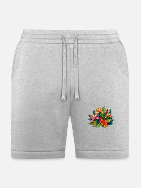 Hibiscus bouquet - Bella + Canvas Unisex Short - heather gray