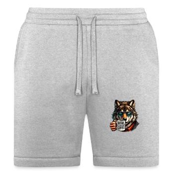 Cool Wolf Howl for Coffee - Bella + Canvas Unisex Short - heather gray - Front