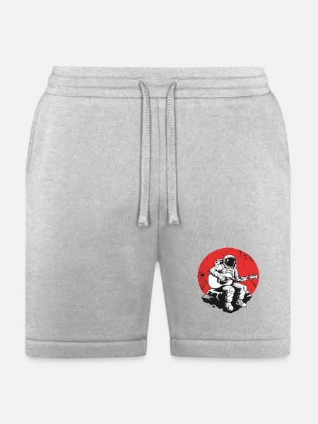 Astronaut Guitar on Red Rock - Bella + Canvas Unisex Short - heather gray