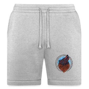 Celtic Wolf Howl Circle - Bella + Canvas Unisex Short - heather gray - Front