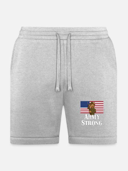 Patriotic Mule Soldier - Bella + Canvas Unisex Short - heather gray