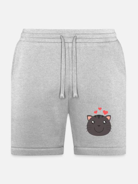 Heartfelt Cat Face - Bella + Canvas Unisex Short - heather gray