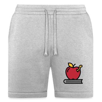 Apple Book Worm Elementary School - Bella + Canvas Unisex Short - heather gray - Front