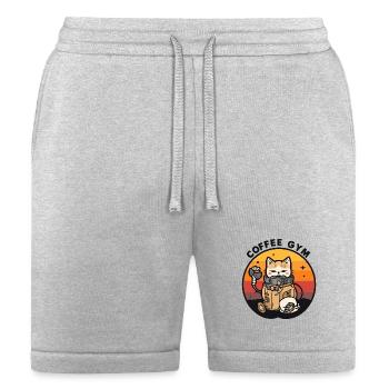 Cosmic Coffee Cat Astronaut - Bella + Canvas Unisex Short - heather gray - Front