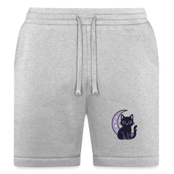 Black Cat and Moon – Mystical and Cute Design - Bella + Canvas Unisex Short - heather gray - Front
