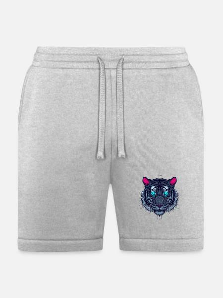 Neon Circuit Tiger - Bella + Canvas Unisex Short - heather gray
