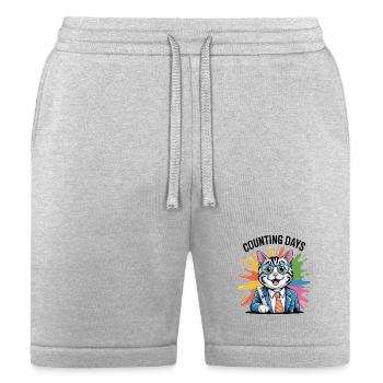 Counting Days Cat in Suit - Bella + Canvas Unisex Short - heather gray - Front