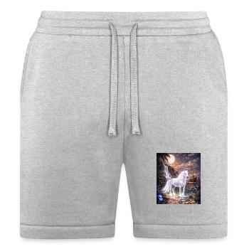 Moonlit White Stallion at Cascade - Bella + Canvas Unisex Short - heather gray - Front